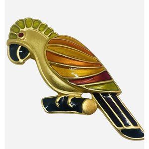 UnmarkedAnne Kline Enamel Parrot Brooch Estate Jewelry